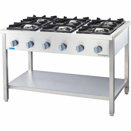 Gasherd Serie 700 - G20, 6-Brenner (3,5+2x5+2x7+9), 1200 x 700 x 850 mm (BxTxH) Produktbild
