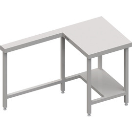 Kassenstation mit Arbeitsfläche rechts 1400x750x880 mm Edelstahlarbeitsplatte Produktbild