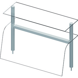 Doppel-Glas-Aufsatzbord mit Hustenschutz 790x455x700 mm für Speisenausgabesysteme Produktbild