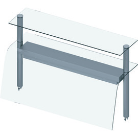 Doppel-Glas-Aufsatzbord mit Hustenschutz und Wärmelampe 790x455x700 mm für Speisenausgabesysteme Produktbild
