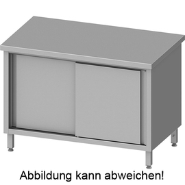 Arbeitsschrank mit Schiebetüren, 800x700x850 mm, ohne Aufkantung, verschweißt Produktbild