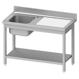 Spültisch ECO ST 61 Abtropffläche rechts | gerillt | 1 Becken | 1000 mm x 600 mm H 850 mm | Selbstmontage Produktbild