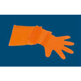 Veterinärhandschuhe schulterlang Polyethylen orange lebensmittelgeeignet | Einweg | 50 Stück Produktbild