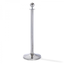 Absperrpfosten Elegance Edelstahl silberfarben | glänzend Kugelkopf Ø 320 mm H 0,995 m Produktbild