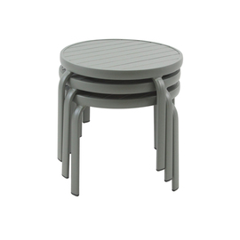Beistelltisch PHIL Aluminium graugrün rund Ø 500 mm | stapelbar Produktbild 2 S
