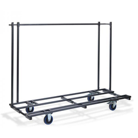 Festzeltgarnitur-Transportwagen 2 Lenk-, 2 Bockrollen Stahl 2300 mm x 590 - 890 mm H 1700 mm | passend für 10 Festzeltgarnituren à 1 Tisch | 2 Bänke Produktbild