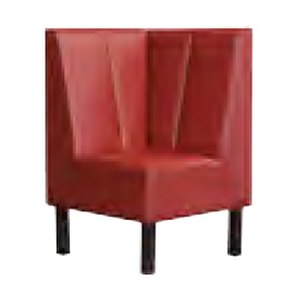 Vollpolsterbank | Eckelement • rot | 640 mm x 640 mm H 1000 mm | Sitzhöhe 470 mm Produktbild