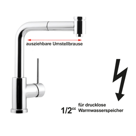 Spültischarmatur MINA Niederdruck schwenkbar 180° H 225 mm Produktbild