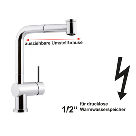 Spültischbatterie IRIS drucklos schwenkbar 180° Produktbild