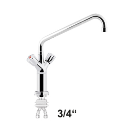 Säulen-Einlochbatterie chief 3/4" H 440 mm | Zweigriffmischer Ausladung 300 mm Produktbild