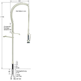 Vorspülbrause praktic 1/2" Einloch Hebelmischer Produktbild 1 S