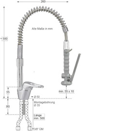 Handspülbrause VARIO 1/2" Hebelmischer | grau Produktbild 1 S