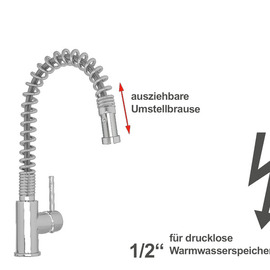 Spültischbatterie anya 1/2" Hebelmischer | drucklos Produktbild