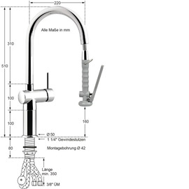 Handspülbrause VARIO 1/2" Hebelmischer | grau Hebel rund kurz Produktbild 1 S