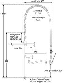 Vorspülbrause praxitop 1/2" Einloch Hebelmischer Produktbild 1 S