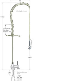 Vorspülbrause ecotop 1/2" Hebelmischer | grau ohne Auslauf Produktbild 1 S