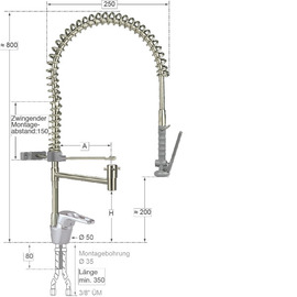 Geschirrspülbrause ecotop 1/2" Hebelmischer | grau mit Federhalter Produktbild 1 S