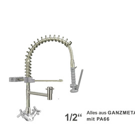 Handspülbrause ecotop 1/2" Zweigriffmischer | grau mit Federhalter Produktbild
