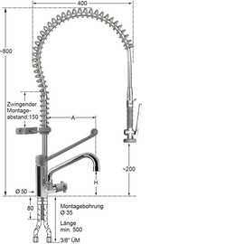 Geschirrspülbrause ultimo 1/2" Einloch Hebelmischer | schwarz Produktbild 1 S