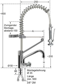 Handspülbrause ultimo 1/2" Einloch Hebelmischer | schwarz Produktbild 1 S
