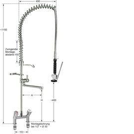 Vorspülbrause ecotop 1/2" Zweigriffmischer | grau Pentachrom-Metallgriff Produktbild 1 S
