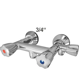 Schlaucharmatur profi 3/4" Ventilabgang 3/4" | Pentachrom-Metallgriff | zusätzlicher Kaltwasseranschlus Produktbild
