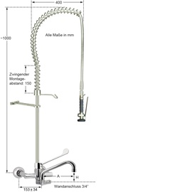 Vorspülbrause maxum 3/4" Hebelmischer Produktbild 1 S