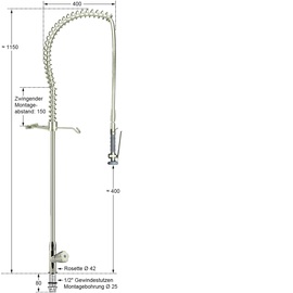 Vorspülbrause topfeel 1/2" Eingriffmischer Produktbild 1 S