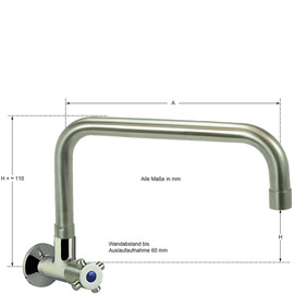 Wandventil clasix 3/4" C-Auslauf gerade A 300 mm Produktbild 1 S