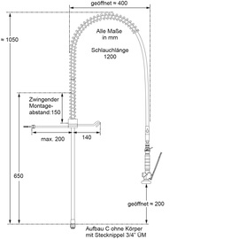 Vorspülbrause topfeel 1/2" Eingriffmischer | Auslaufhöhe 350 mm Produktbild 2 S