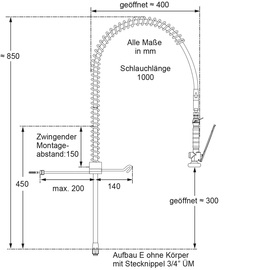 Geschirrwaschbrause topfeel 1/2" Eingriffmischer | Auslaufhöhe 300 mm Produktbild 2 S