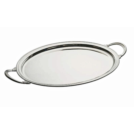 Platte CLASSICA versilbert mit Griffen oval  L 460 mm  x 360 mm Produktbild