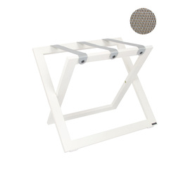 Kofferbock Holz weiß | Nylonbänder grau | 575 mm x 390 mm H 465 mm Produktbild