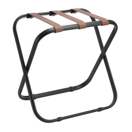 Kofferbock Stahl schwarz | Lederbänder braun Produktbild