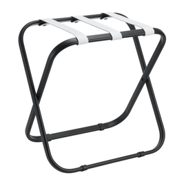 Kofferbock Stahl schwarz | Lederbänder weiß Produktbild