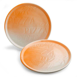 Pizzateller Ø 330 mm Porzellan orange Produktbild
