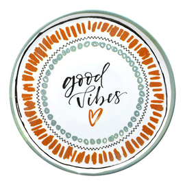 Pizzateller Schriftzug "good vibes" | Porzellan Ø 330 mm Produktbild