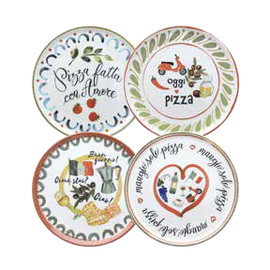 Pizzateller Set CINZIA CI08404M194 | Porzellan 4-teilig Ø 330 mm Produktbild