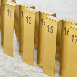 Tischnummernschilder 25er-Set | Zahlen von 1 bis 25 | goldfarben Produktbild 2 S