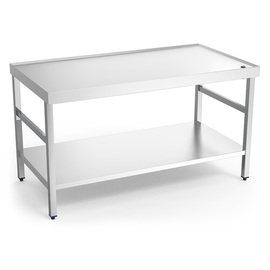 Arbeitstisch mit Grundboden | Rand | Abflussöffnung | 1000 mm x 600 mm H 850 mm Produktbild