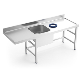 Vorspültisch mit Abfallschacht Becken links | 2000 mm x 700 mm H 850 mm Produktbild