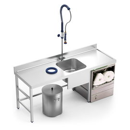 Spültisch mit Abfallschacht Becken links | 1200 mm x 600 mm H 850 mm Produktbild 2 S