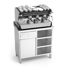 Kaffeestation aus Edelstahl | 1070 mm x 600 mm H 1040 mm Produktbild 3 S