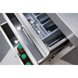 Servicestation aus Edelstahl fahrbar | 1000 mm x 600 mm H 930 mm Produktbild 1 S