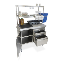 Servicestation aus Edelstahl fahrbar | 1000 mm x 600 mm H 930 mm Produktbild 2 S