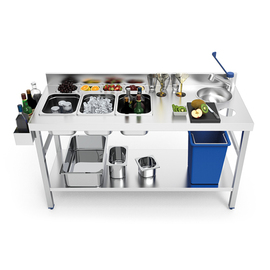 Cocktailstation Edelstahl | 1500 mm x 600 mm H 850 mm Produktbild 1 S