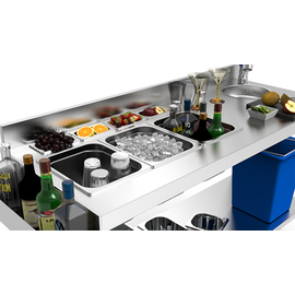 Cocktailstation Edelstahl | 1500 mm x 600 mm H 850 mm Produktbild 2 S