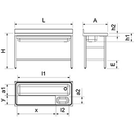 Vorbereitungstisch | Gemüseputztisch | Becken hinten | 1400 mm x 600 mm H 850 mm Produktbild 1 S