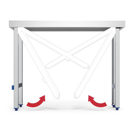 Arbeitstisch Edelstahl klappbar mit Grundboden | 1100 mm x 400 mm H 860 mm Produktbild 1 S