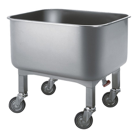 Transportwagen | Waschwagen aus Edelstahl 200 ltr mit Abfluss | Wasserauslaufhahn Produktbild